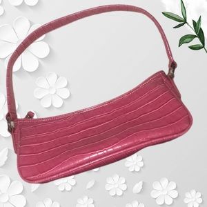 Adorable Pink Faux Croc Purse